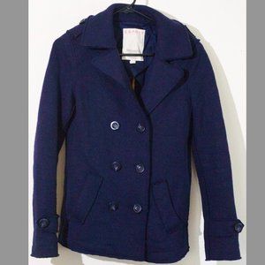 Esprit Navy Blue Double-Breasted Wool Pea Coat : Size 4